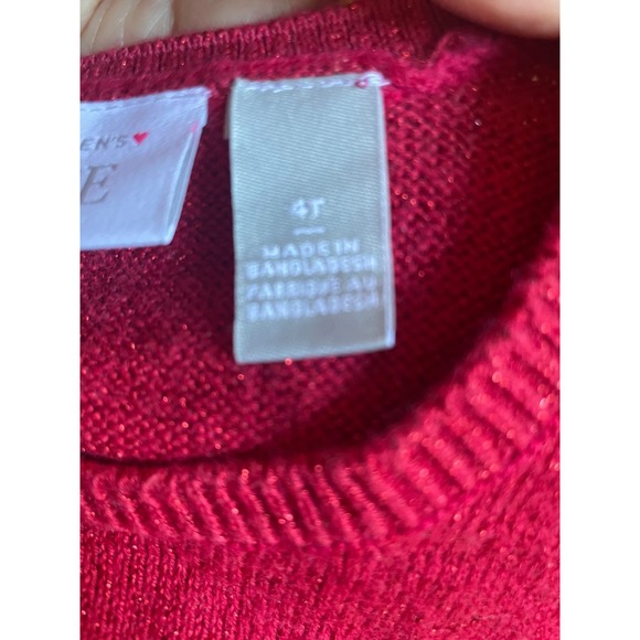 Children's Place Girls 4T Red Christmas Reindeer Sweater Dress‎ Holiday Outfit - Picture 4 of 5